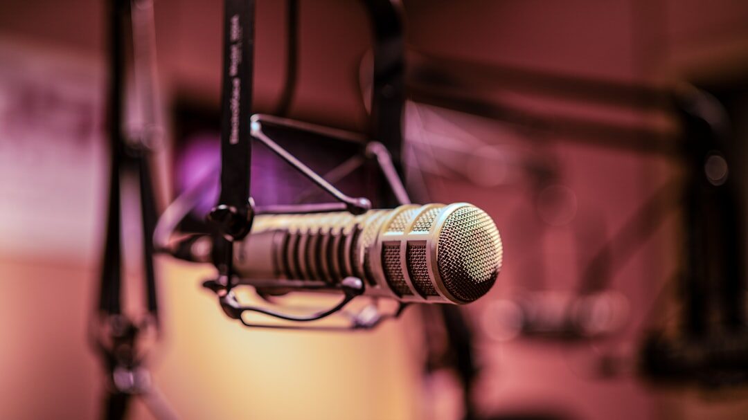 podcaster in professional studio