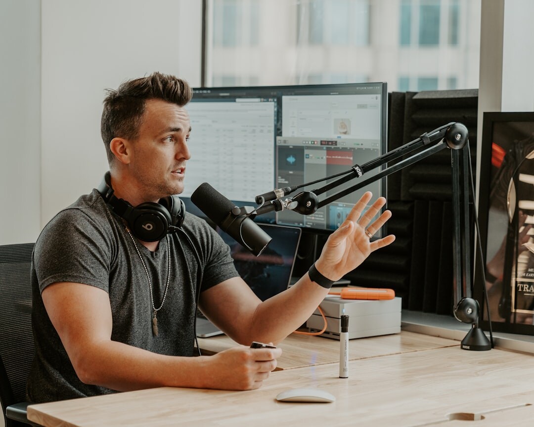 team reviewing podcast episode