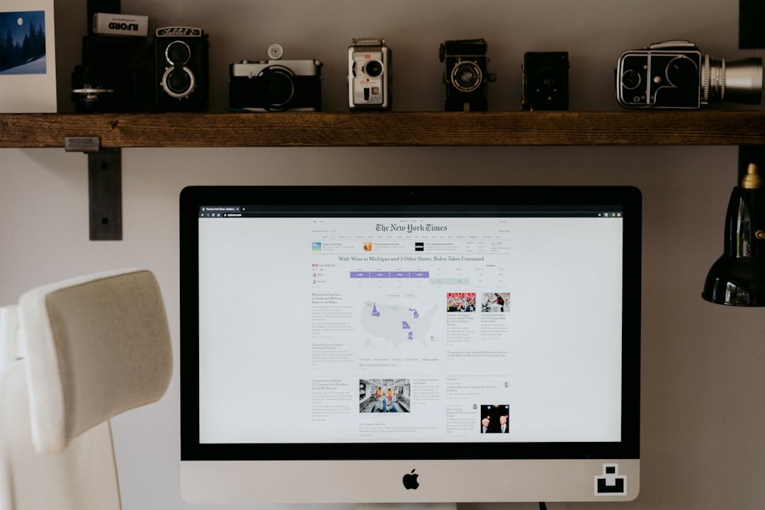 blog post on screen