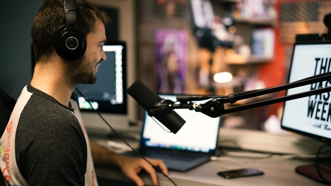 person hosting podcast interview