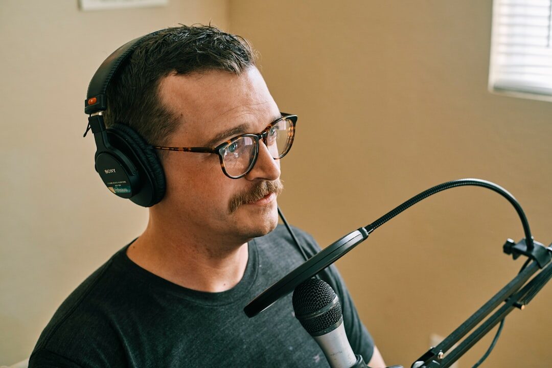 podcast host preparing